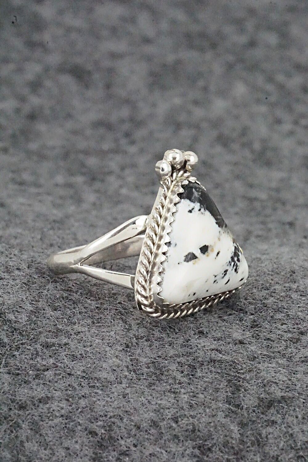 White Buffalo & Sterling Silver Ring - Judy Largo - Size 6.75