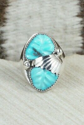 Turquoise & Sterling Silver Ring - Lyolita Tsattie - Size 7