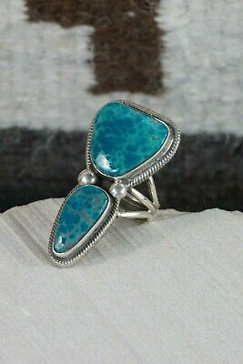 Navajo Turquoise & Sterling Silver Ring - Rick Martinez - Size 9 - High Lonesome Trading