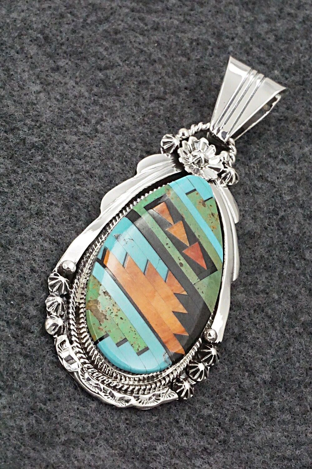 Multi Stone & Sterling Silver Pendant - Clayton Tom