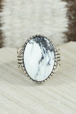 White Buffalo & Sterling Silver Ring - Akee Douglas - Size 11