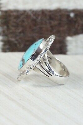 Turquoise and Sterling Silver Ring - Bucky Belin - Size 8.25