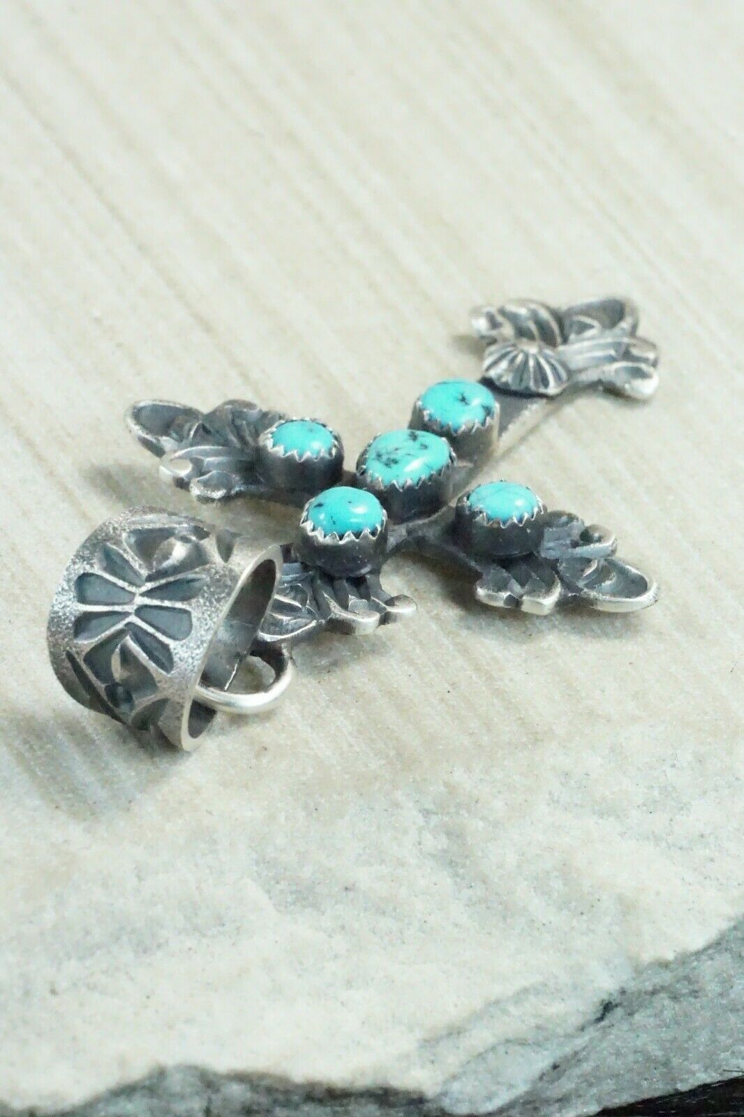Turquoise and Sterling Silver Pendant - Eva & Linberg Billah