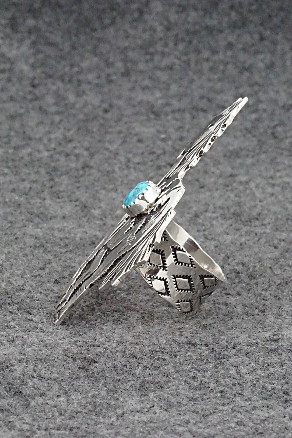 Turquoise & Sterling Silver Ring - Richard Singer - Size 8 (Adj.)
