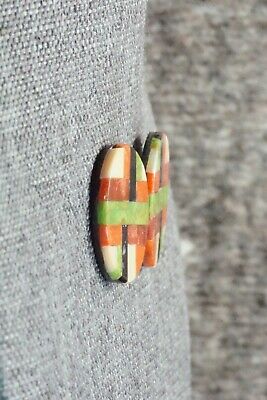 Multi Stone Inlay & Sterling Silver Earrings - Chaslyn Crespin