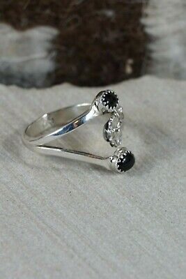 Navajo Onyx and Sterling Silver Ring - Roger Pino - Size 7 - High Lonesome Trading