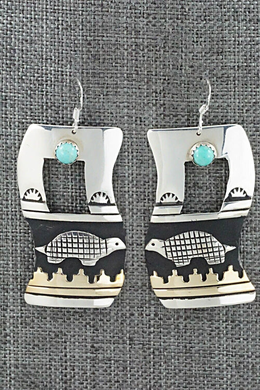 Turquoise and Sterling Silver Earrings - Rosita Singer