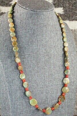 Turquoise, Coral & Sterling Silver Necklace - Navajo