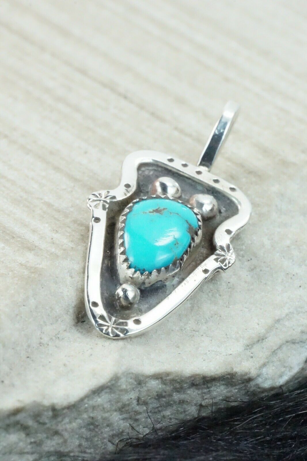 Turquoise & Sterling Silver Pendant - Priscilla Reeder