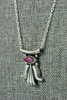 Navajo Spiny Oyster & Sterling Silver Necklace - Sharon McCarthy