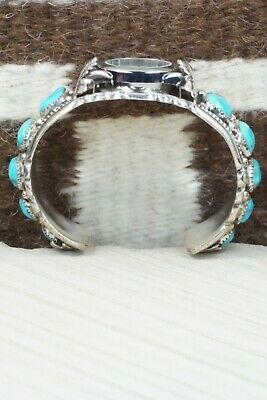Turquoise and Sterling Silver Watch Bracelet - Robert Leekya