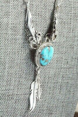 Turquoise & Sterling Silver Necklace - Lee Shorty