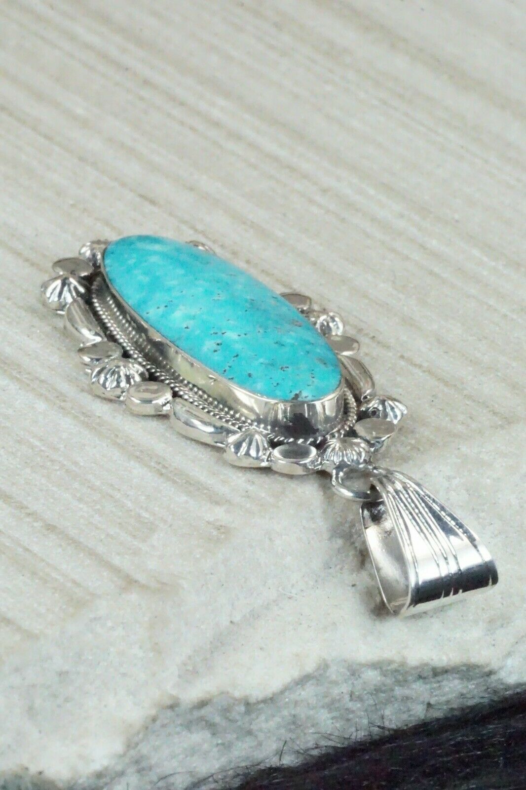 Turquoise & Sterling Silver Pendant - Jimson Belin