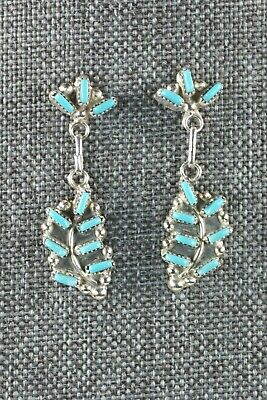 Zuni Turquoise & Sterling Silver Earrings - Vickie Johnson - High Lonesome Trading