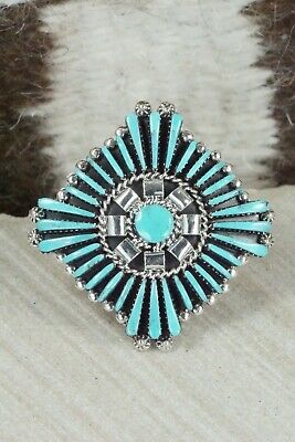 Turquoise & Sterling Silver Ring - Edmund Cooeyate - Size 7