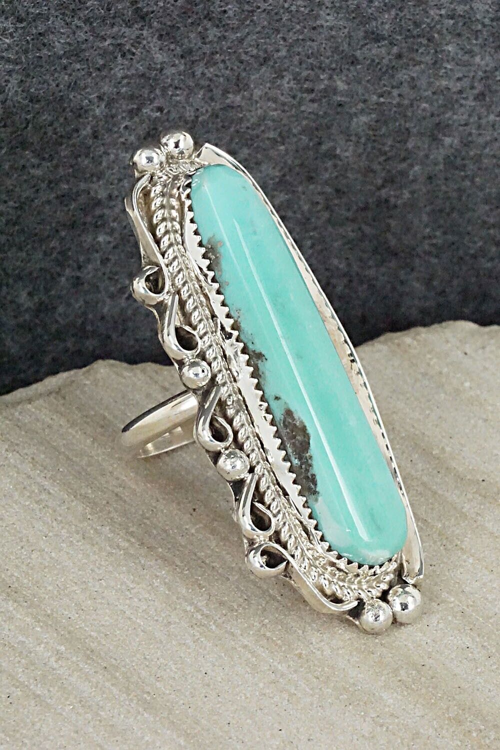 Turquoise & Sterling Silver Ring - Donavan Nez - Size 9.25