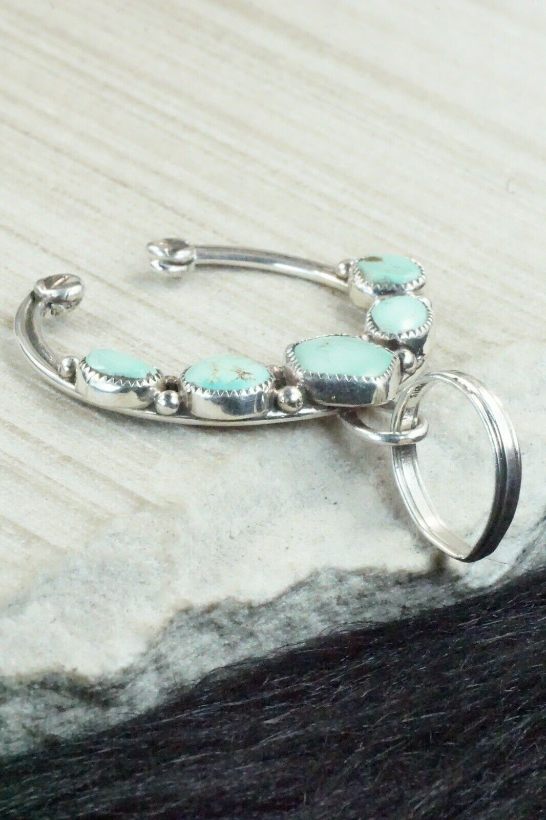 Turquoise and Sterling Silver Naja Pendant - Pricilla Reeder