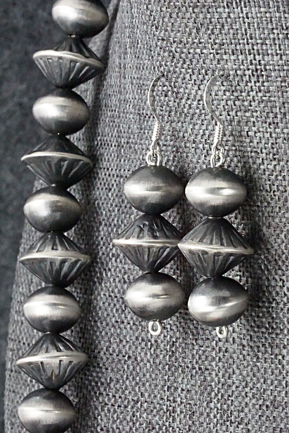 Navajo Pearl Sterling Silver Necklace Set - Preston Haley