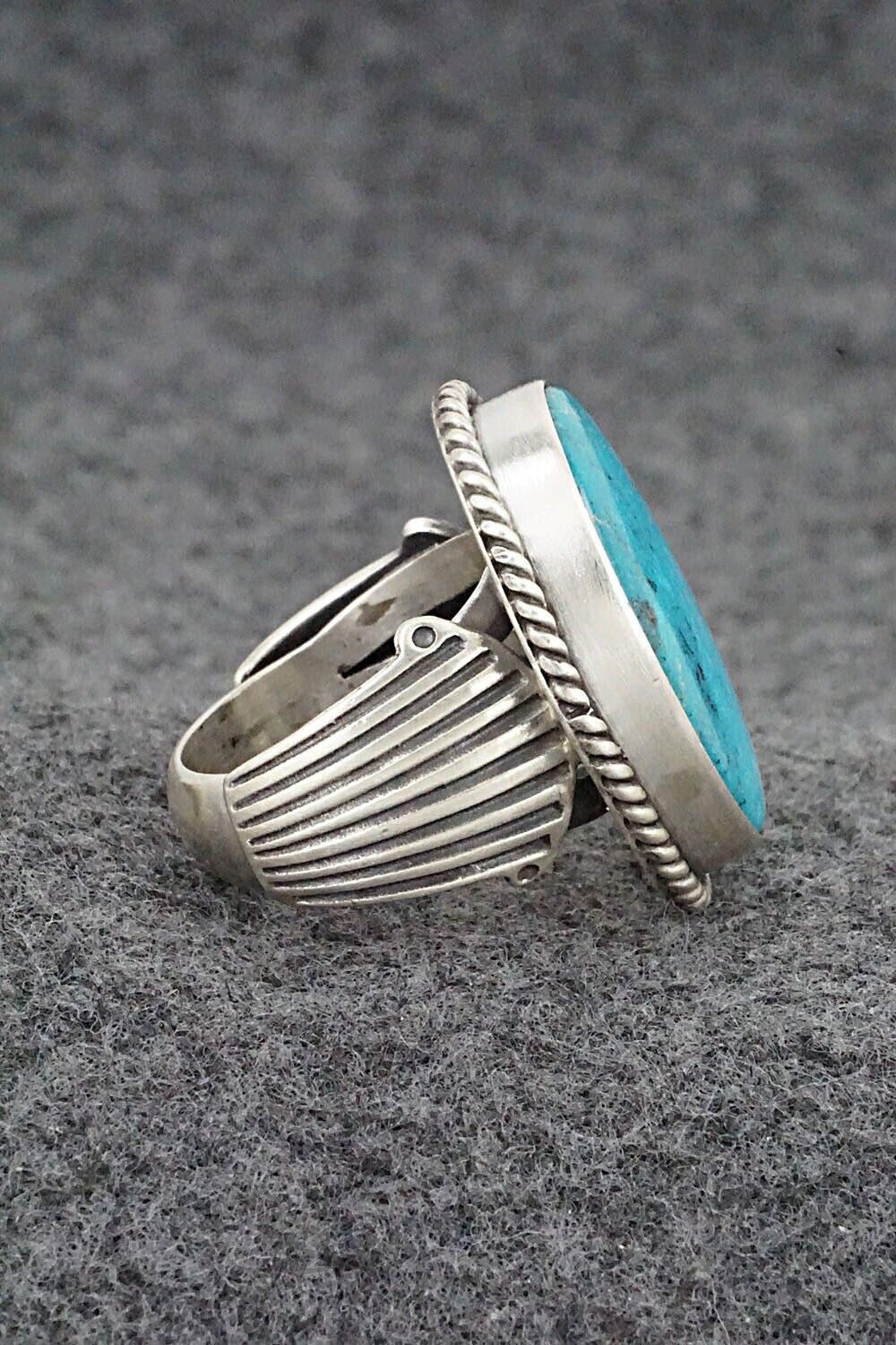 Turquoise & Sterling Silver Ring - Samuel Yellowhair - Size 7.5