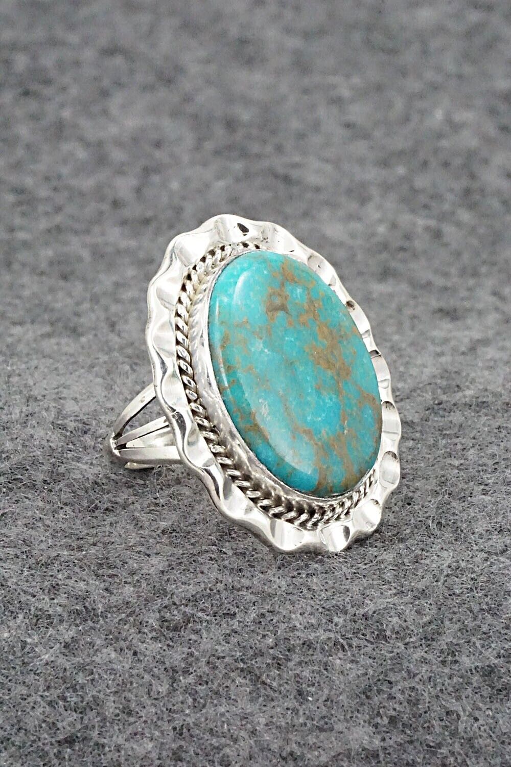 Turquoise & Sterling Silver Ring - Samuel Yellowhair - Size 6.75