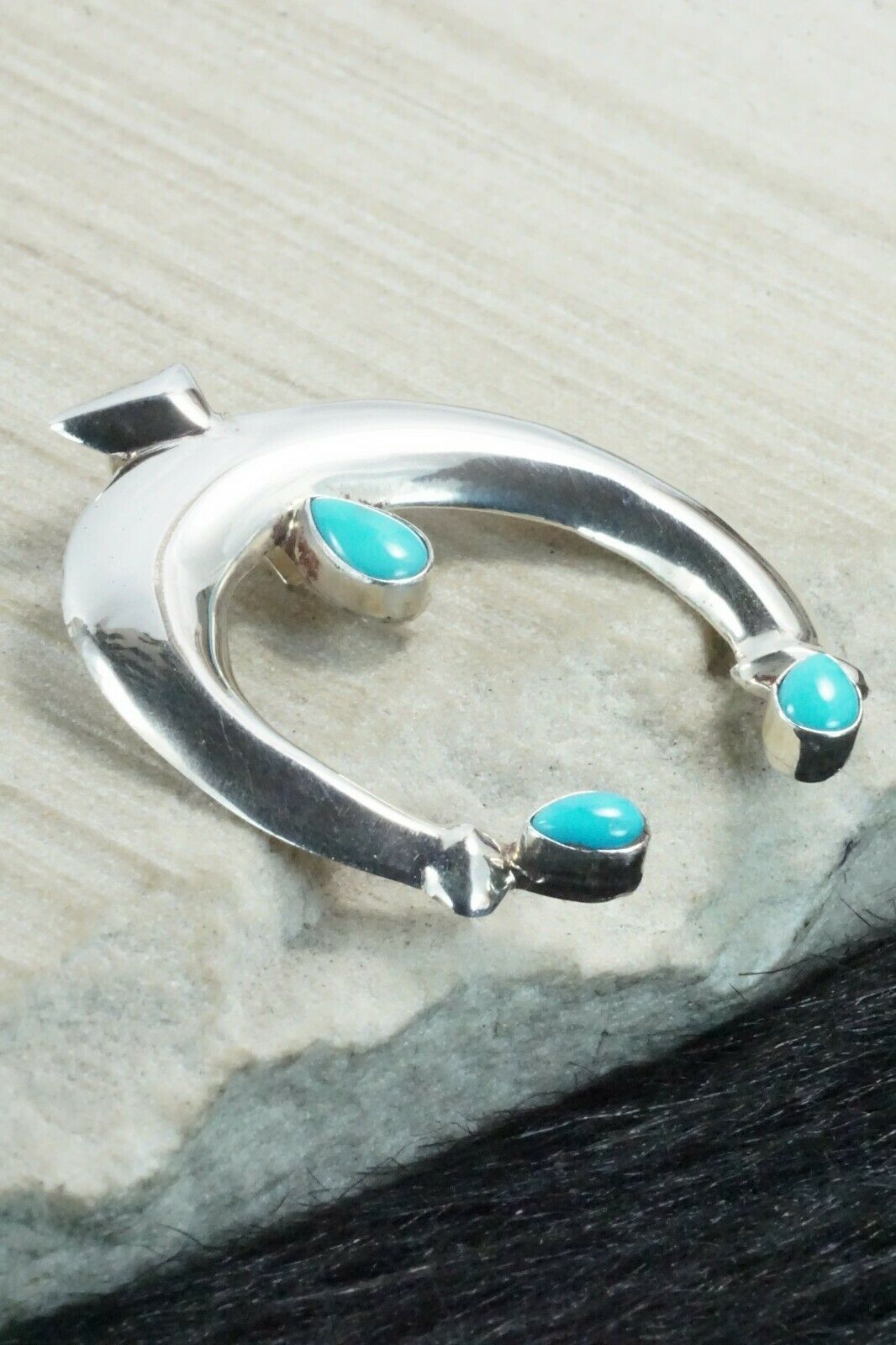 Turquoise and Sterling Silver Naja - Navajo