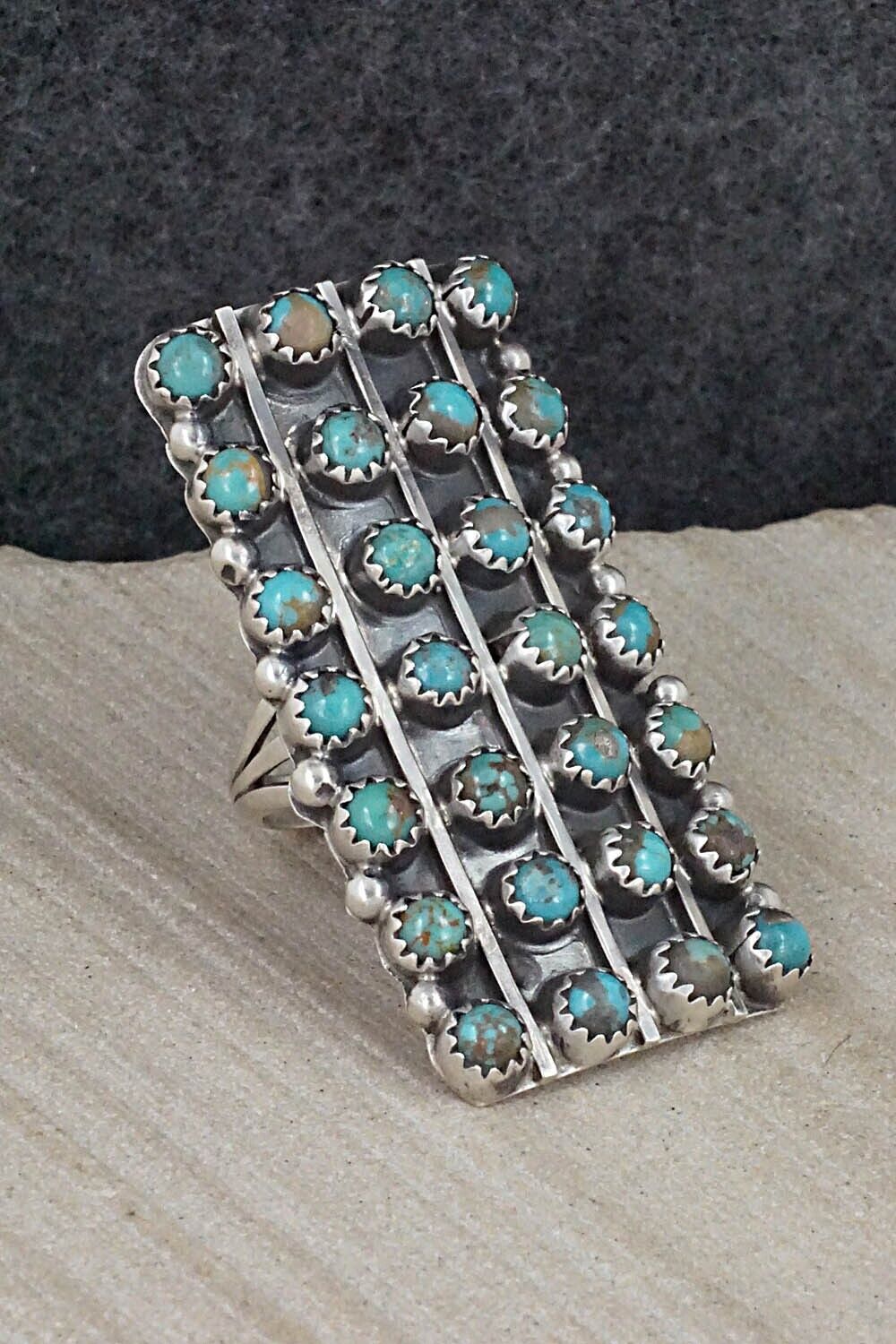 Turquoise & Sterling Silver Ring - Roberta Begay - Size 7.5