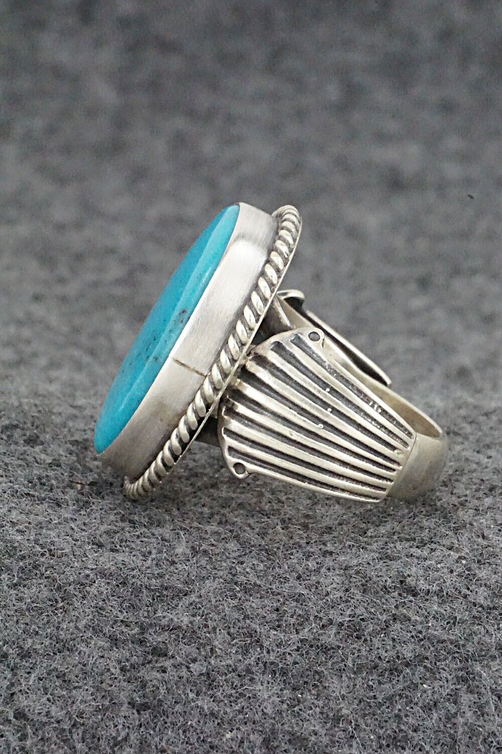 Turquoise & Sterling Silver Ring - Samuel Yellowhair - Size 7.75