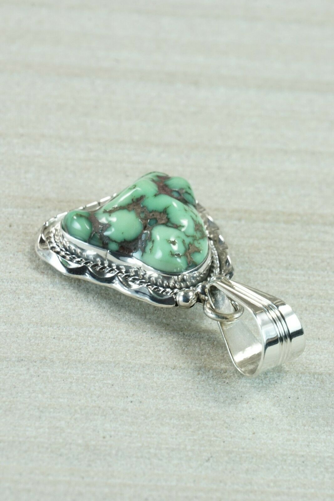 Navajo Turquoise & Sterling Silver Pendant - Samuel Yellowhair