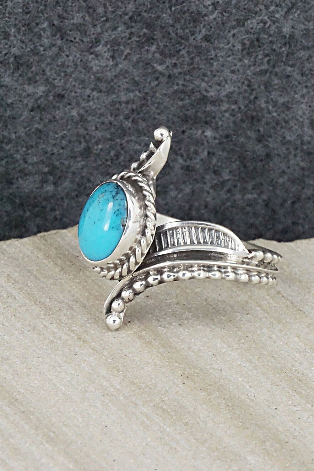 Turquoise & Sterling Silver Ring - Thomas Yazzie - Size 8