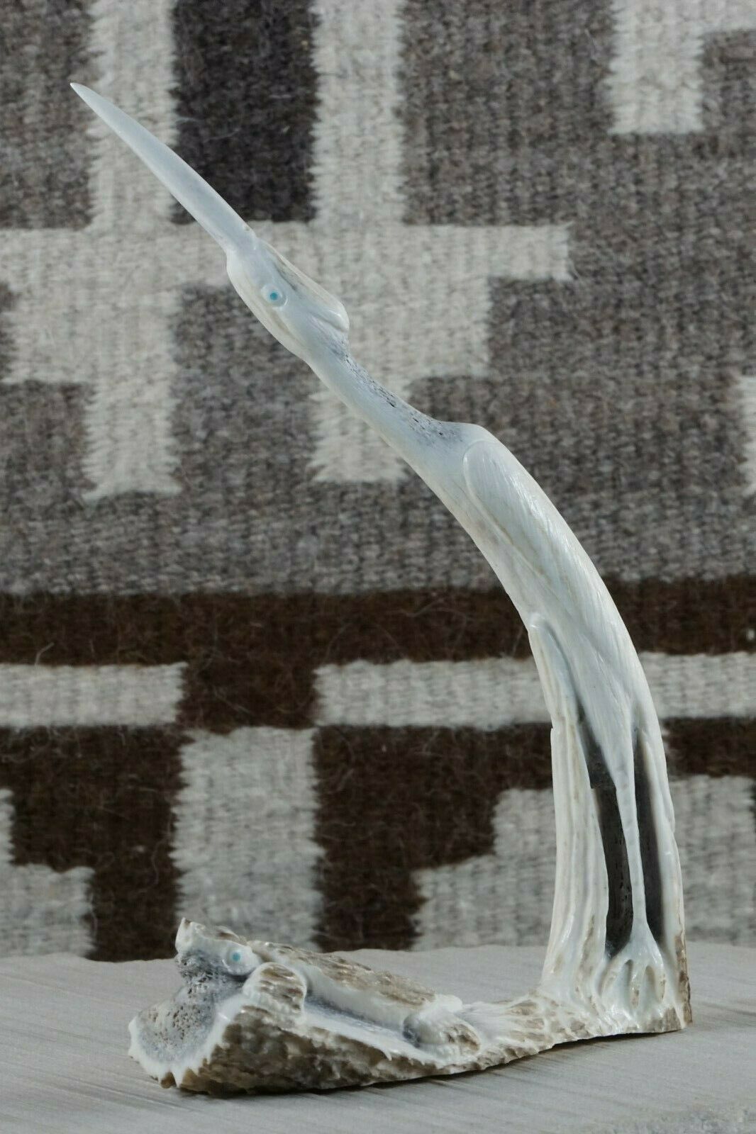 Crane Zuni Fetish Carving - Maxx Laate - High Lonesome Trading
