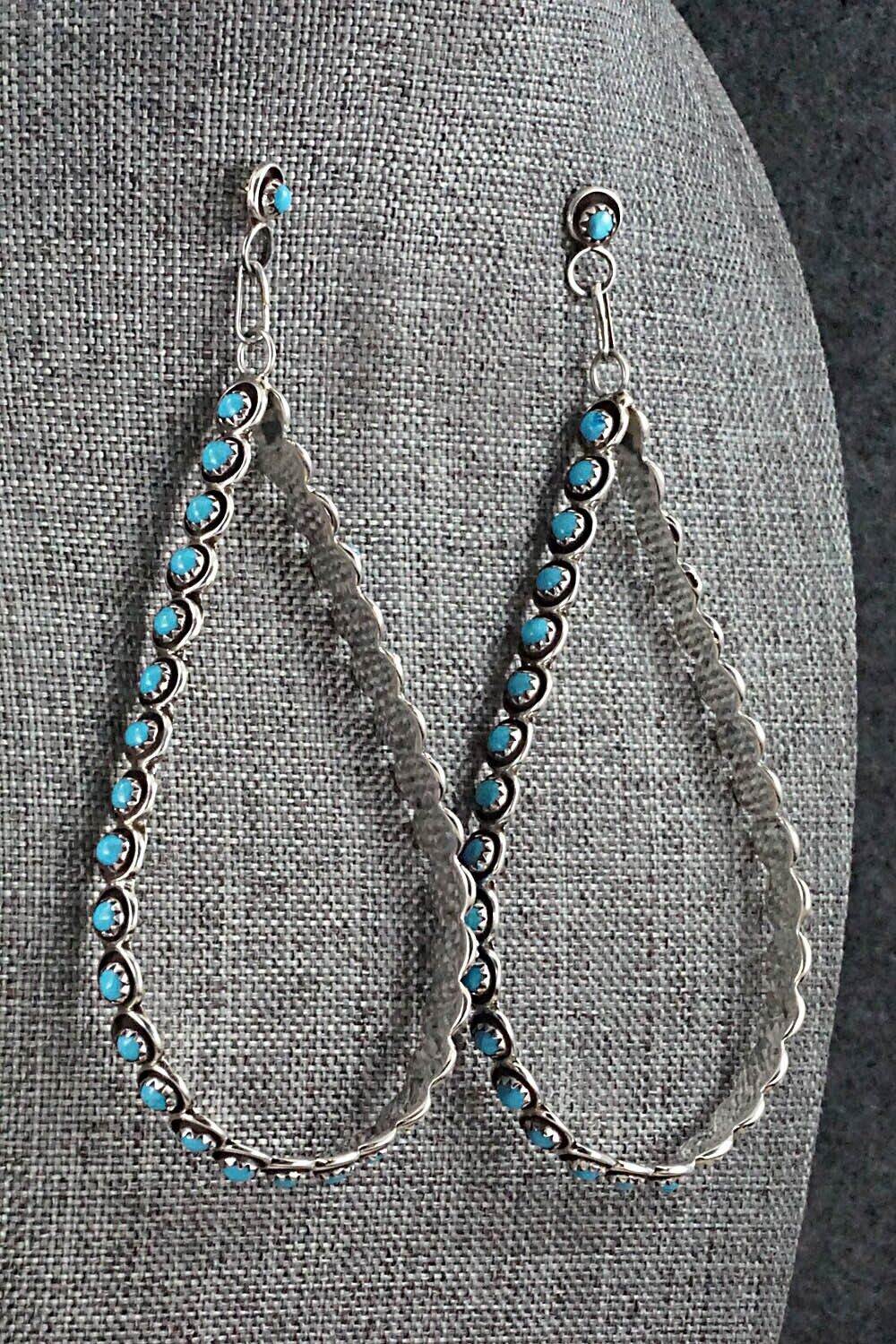 Turquoise & Sterling Silver Earrings - Florenda Lonasee