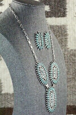 Turquoise & Sterling Silver Necklace and Earrings - Nathaniel Nez