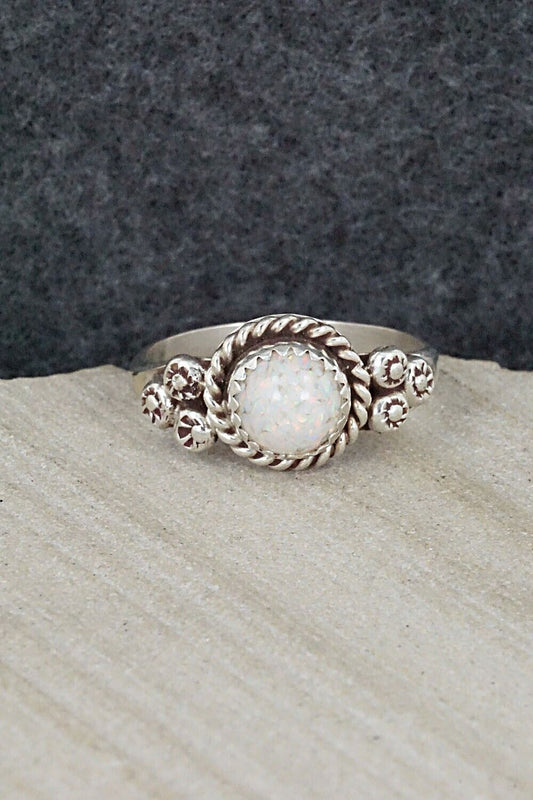 Opalite & Sterling Silver Ring - Freda Martinez - Size 9.5