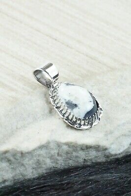 White Buffalo & Sterling Silver Pendant - Alvin Joe