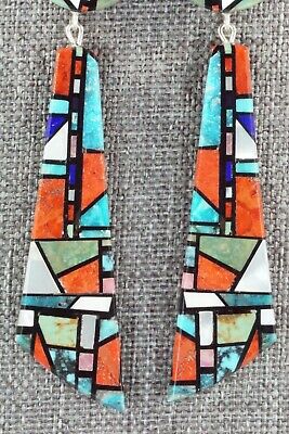 Multi Stone Inlay & Sterling Silver Earrings - Chris T. Nieto