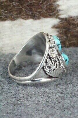 Turquoise & Sterling Silver Ring - Leonard Spencer - Size 13.25 - High Lonesome Trading