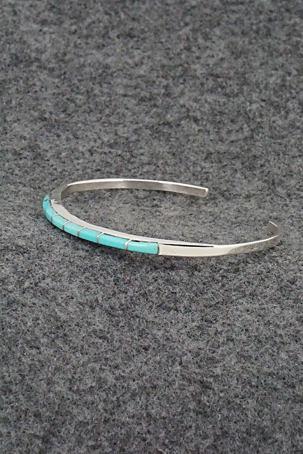 Turquoise & Sterling Silver Inlay Bracelet - Jeanette Chavez