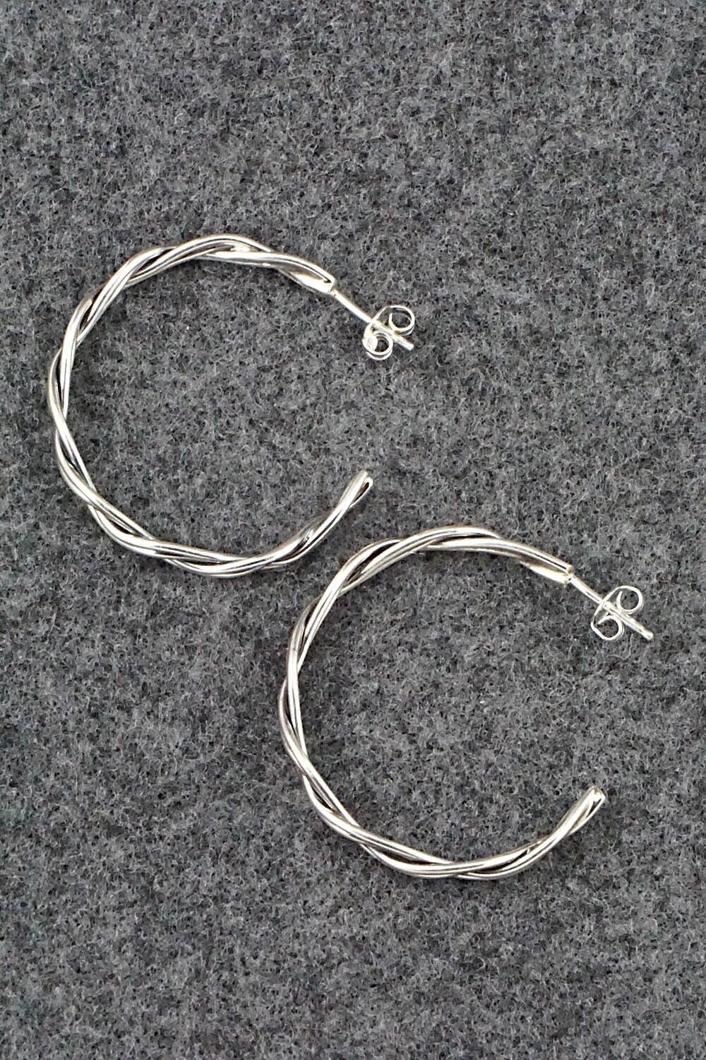 Sterling Silver Hoop Earrings - Elaine Tahe