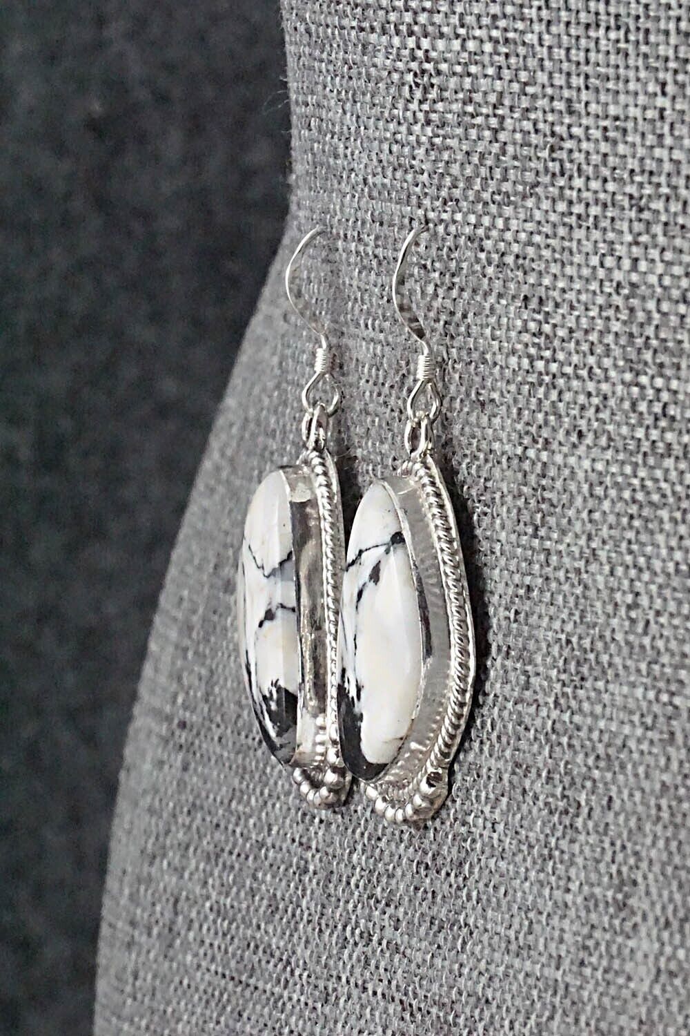 White Buffalo & Sterling Silver Earrings - Sharon McCarthy