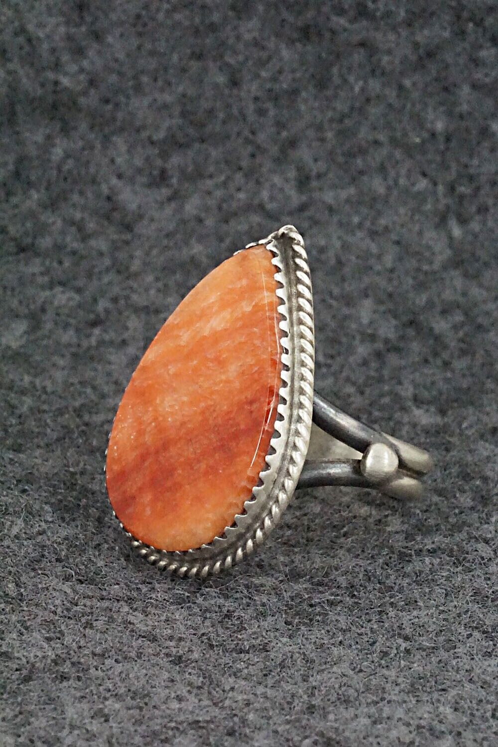 Spiny Oyster & Sterling Silver Ring - Selina Warner - Size 7.75
