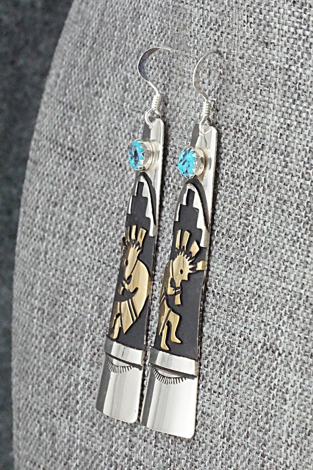 Turquoise & Sterling Silver Earrings - Rosita Singer