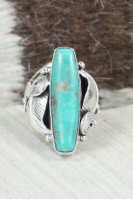 Turquoise & Sterling Silver Ring - Darrell Morgan - Size 8