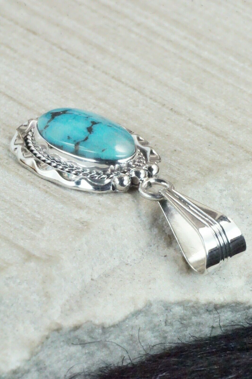 Turquoise & Sterling Silver Pendant - Samuel Yellowhair