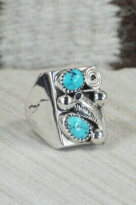 Turquoise & Sterling Silver Ring - Wilbur Myers - Size 9
