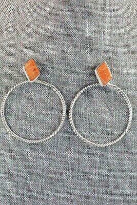 Coral & Sterling Silver Earrings - Annie Spencer - High Lonesome Trading