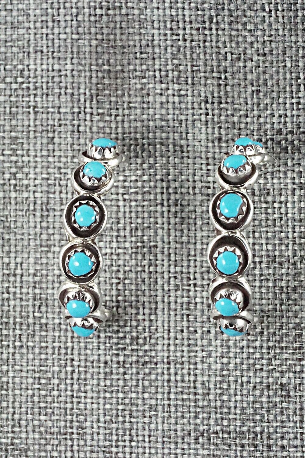 Turquoise & Sterling Silver Earrings - Florenda Lonasee