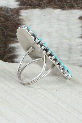 Turquoise & Sterling Silver Ring - Charlie John - Size 8