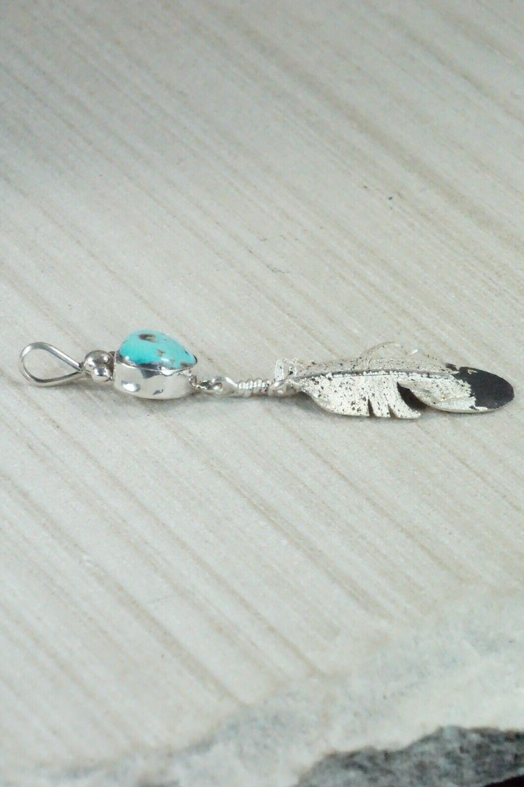 Turquoise & Sterling Silver Pendant - Ernest Rangel