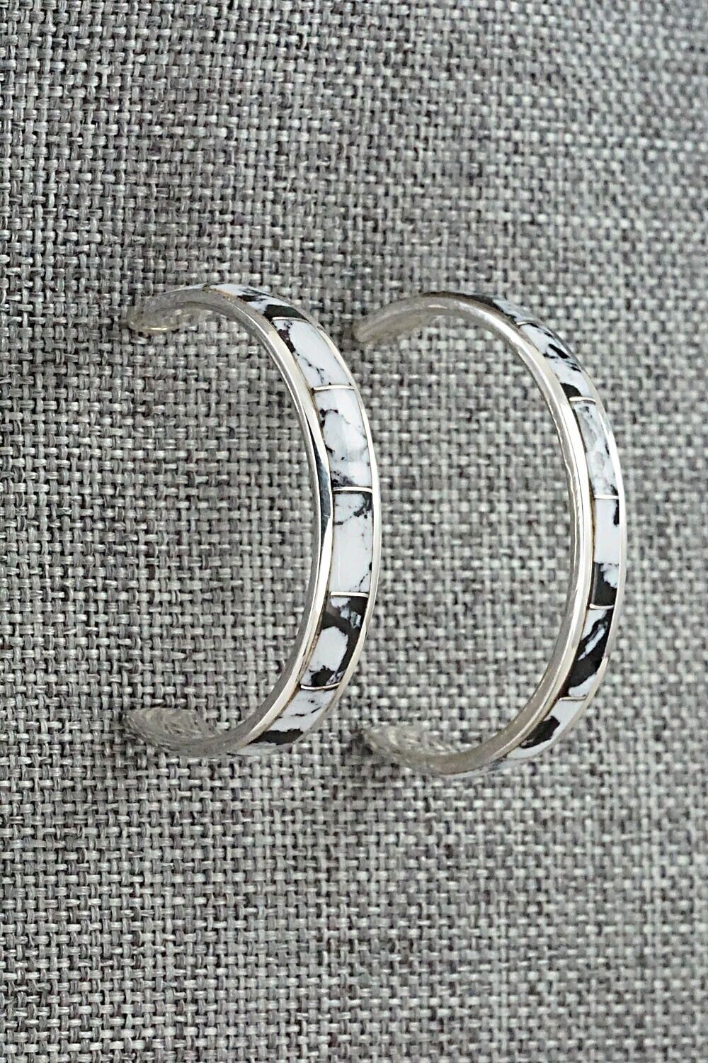 White Buffalo & Sterling Silver Earrings - Claresse Kylestewa