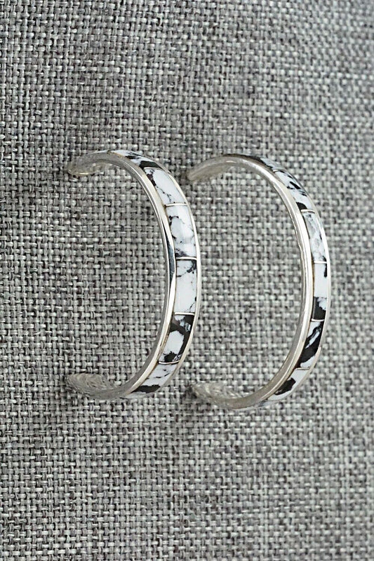 White Buffalo & Sterling Silver Earrings - Claresse Kylestewa